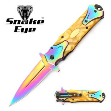 SNAKE EYE TACTICAL STILETTO STYLE SPRING ASSIST KNIFE 4.75 CLOSED